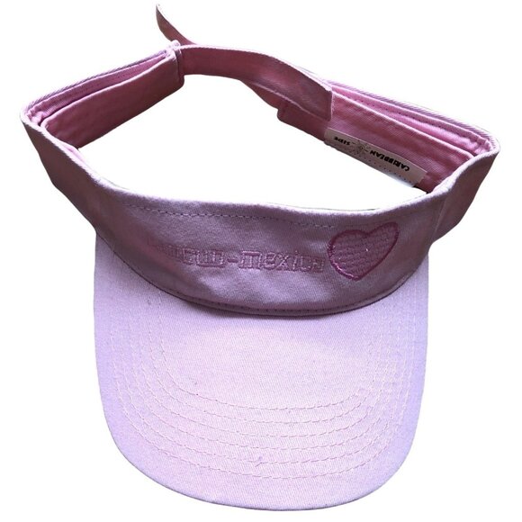 NWOT- CARIBEAN PINK SUN VISOR-CANCUN MEXICO - Picture 2 of 4